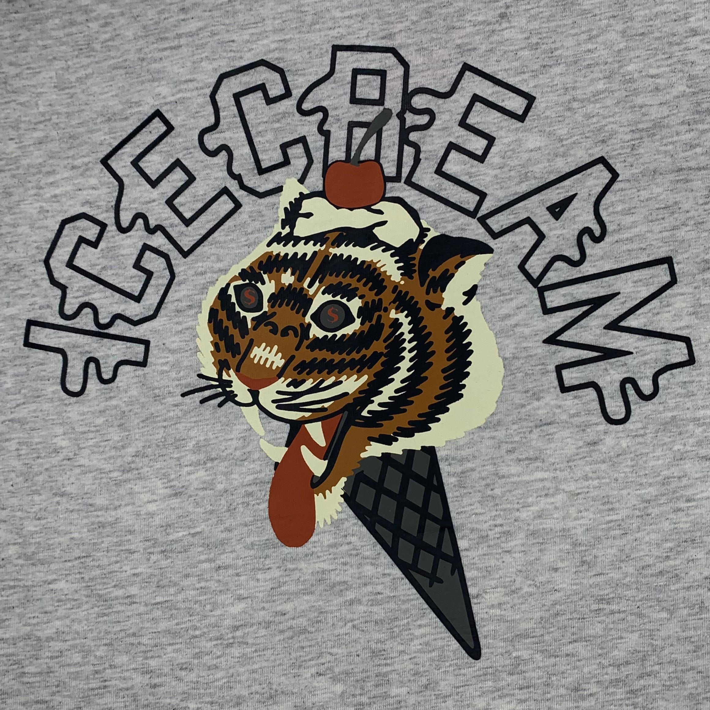 Ice Cream Tiger Style Short Sleeve Tee (Light Heather Grey) 421-6202