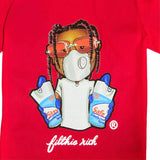 Filthie Rich Corona Kid T Shirt (Red)