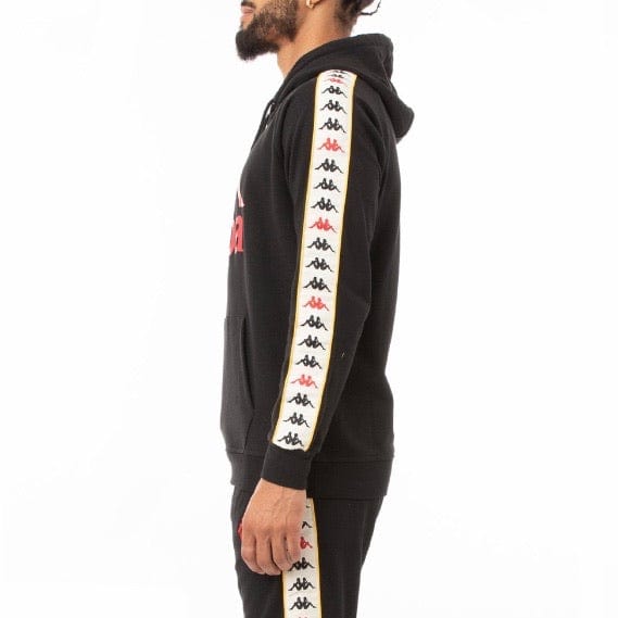 Kappa 222 Banda Hurtado 3 Hoodie (Black-Red/Yellow-Gold)