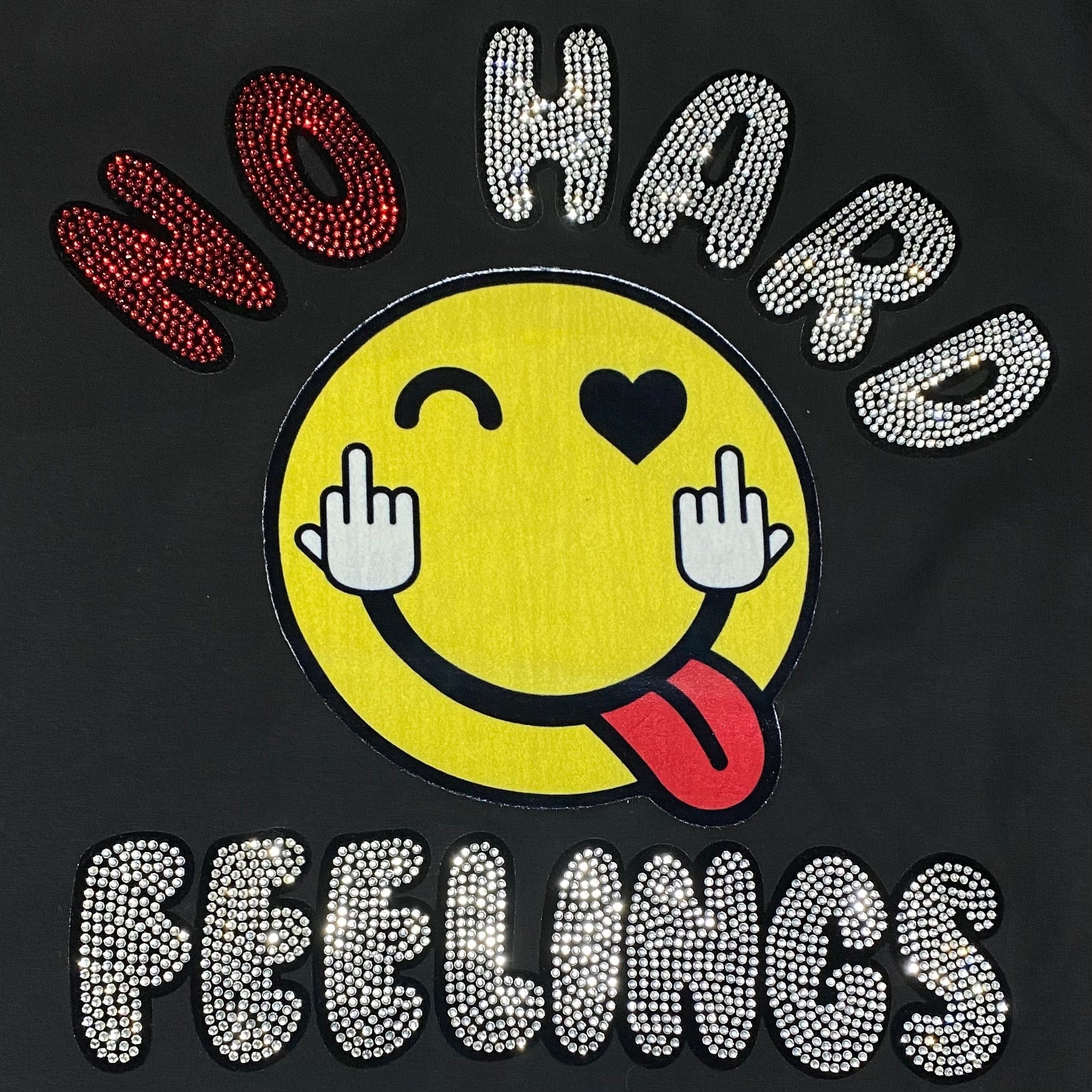 Roku Studio Rhinestone No Hard Feelings T Shirt (Black) RK1480512-BLK