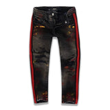 Kids Jordan Craig Talladega Striped Denim Jeans (Black Inferno) JM3403K