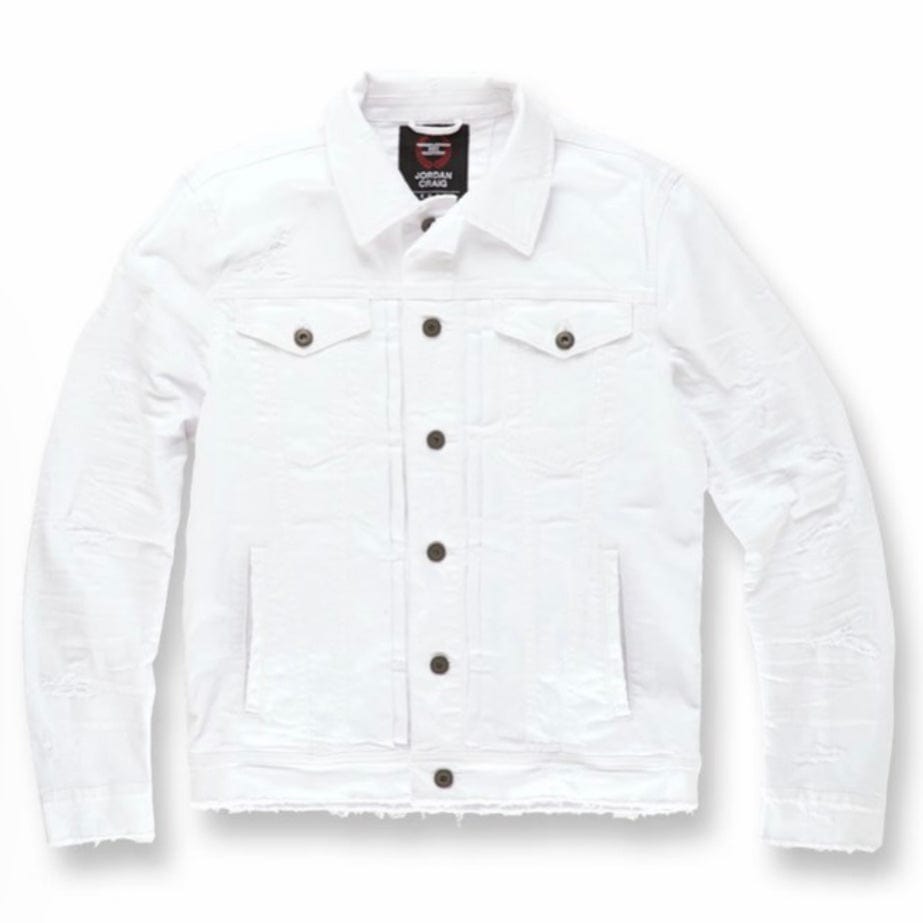 Jordan Craig Ross Tribeca Twill Trucker Denim Jacket (White) JJ955R