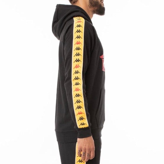 Kappa 222 Banda Hurtado 3 Hoodie (Black-Red/Yellow-Gold)