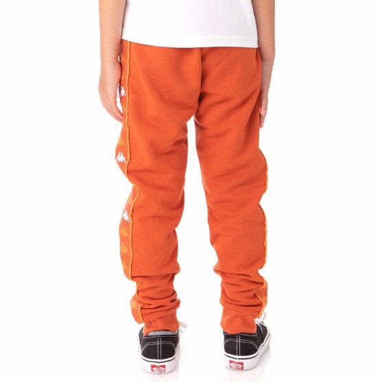 Kids Kappa 222 Banda Alanz 3 Sweatpants (Orange/White)