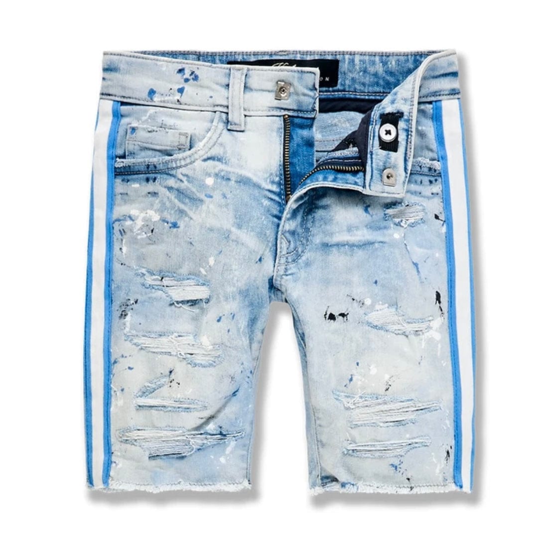 Kids Jordan Craig Odyssey Striped Denim Shorts (Ice Blue) J3175SB