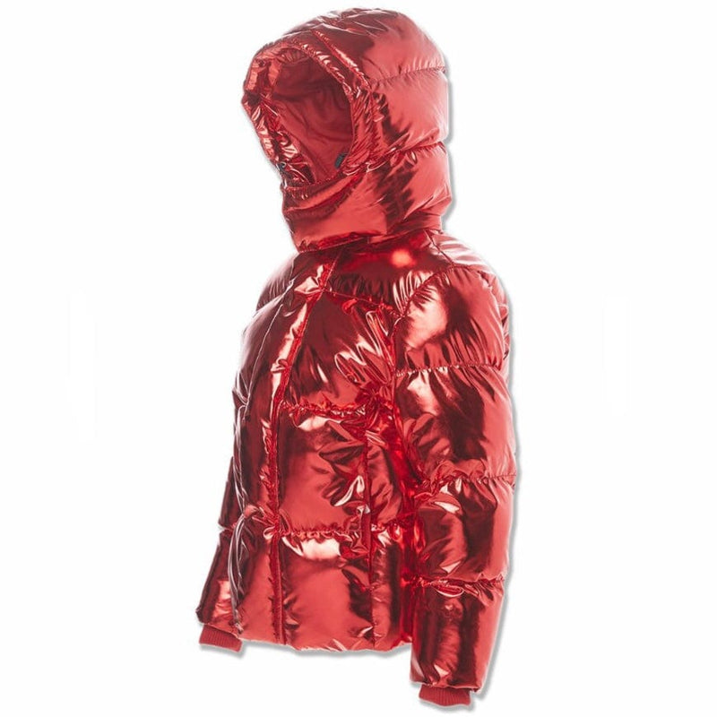 Boys Jordan Craig Metallic Hooded Bubble Jacket (Metallic Red) 91542MB