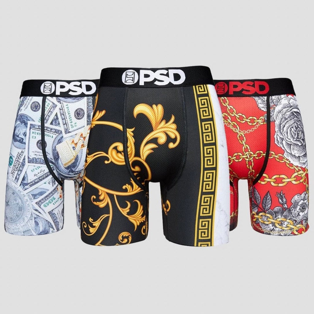 PSD Men's Rich Drip 3-Pack Boxer Briefs, Multi, XXL