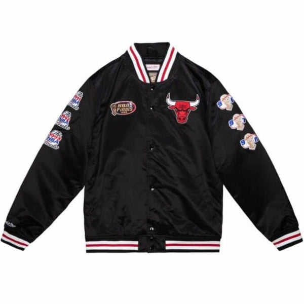 Mitchell & Ness Nba Chicago Bulls Champ City Satin Jacket (Black)