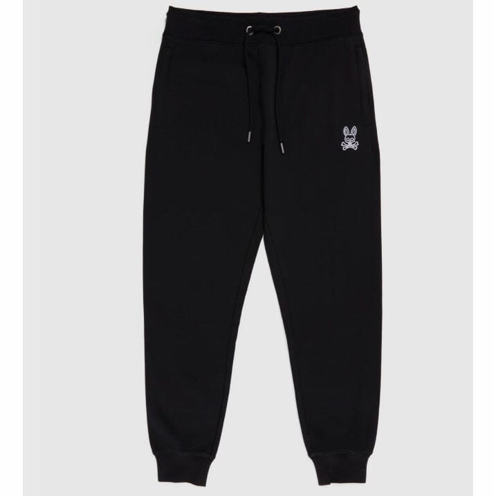 Psycho Bunny Gresham Embroidered Sweatpants (Black) B6P133W1FT