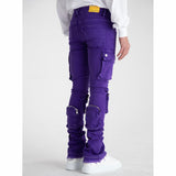 Purple Brand Green Coated Flared Cargo Jeans worn by Fridayy on the  Instagram account @fridayy