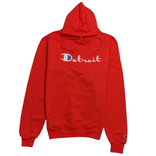 Ink Detroit Champion Pullover Hoodie (Red) - S700