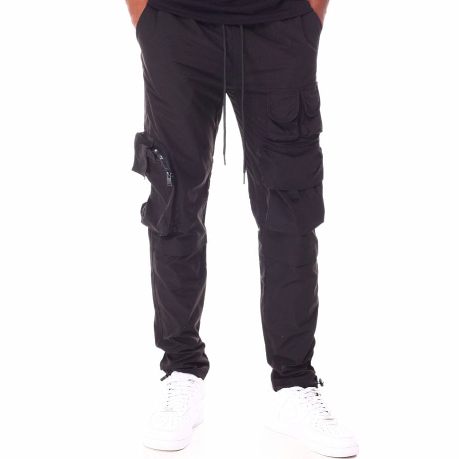 Rebel Minds Nylon Cargo Utility Pants (Black) 122-433