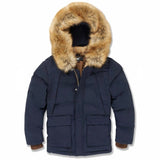 Kids Jordan Craig Bismarck Fur Lined Parka Jacket (Navy) 91537K