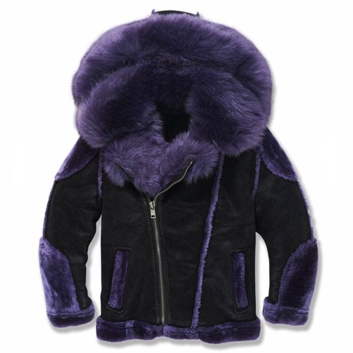 Kids Jordan Craig El Jefe Shearling Moto Jacket (Black Iris) 91536K