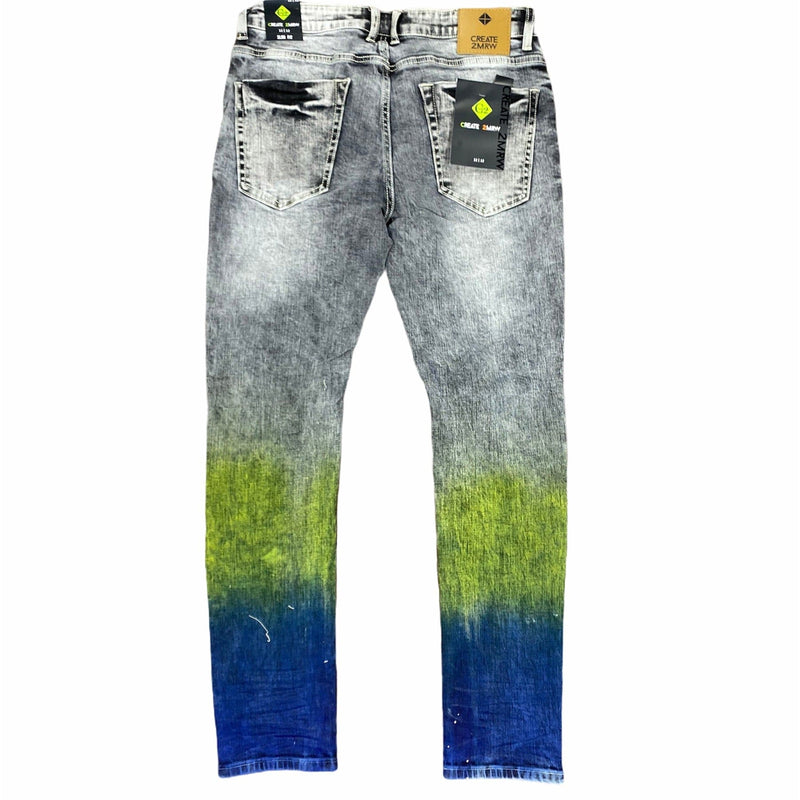 Create 2mrw Paint Splattered Denim Jeans (Grey) CF0603