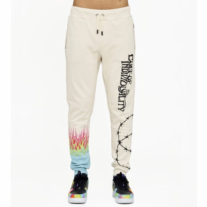 Cult Of Individuality Novelty Sweatpants (Cream) 621B7-SP23D