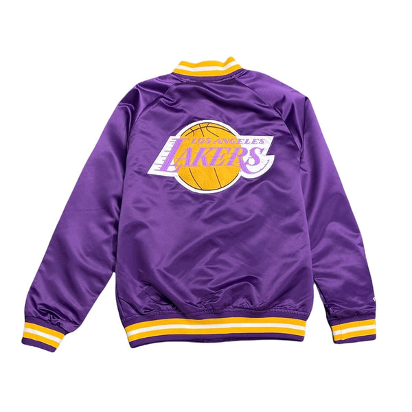 Mitchell & Ness Nba La Lakers Double Clutch Lightweight Satin Jacket (Purple)