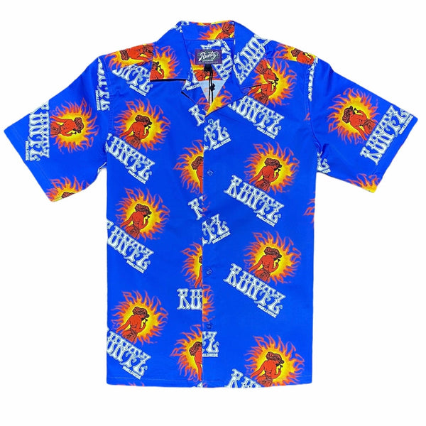 Runtz Summer Flavors Button Down Shirt (Royal Blue) 02590