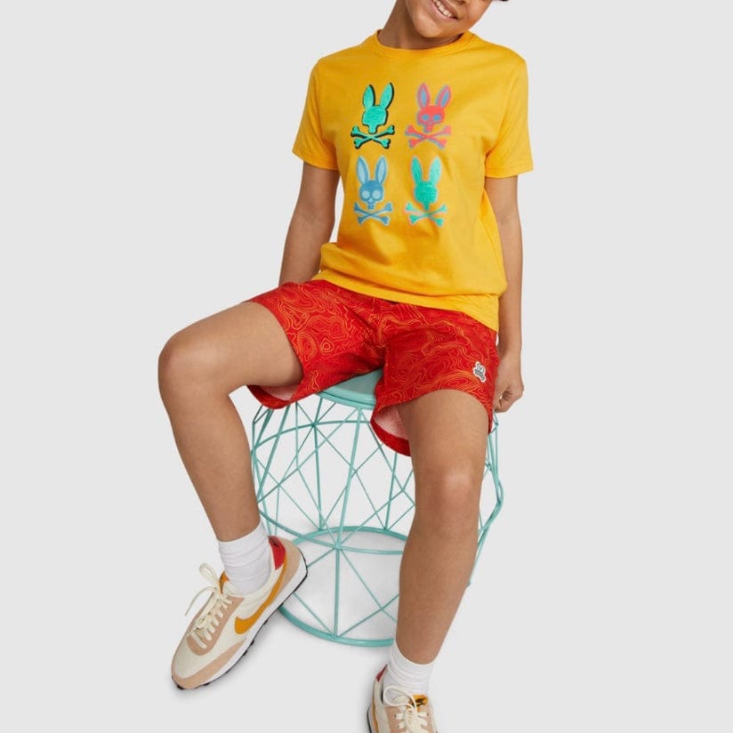 Kids Psycho Bunny Bennett Multi Bunny Tee (Amber Frost) B0U421R1PC