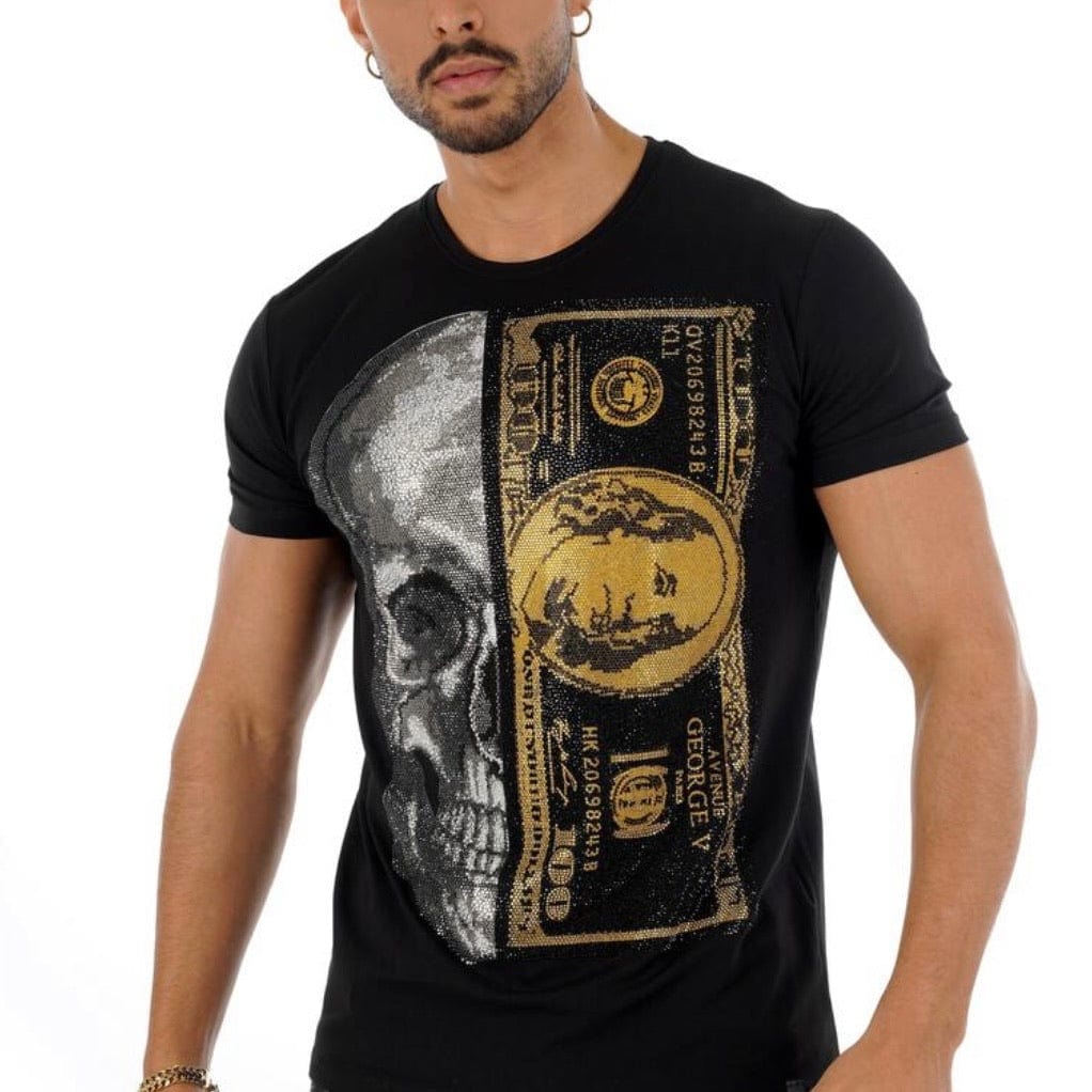 George V Half Skull & Bill T Shirt (Black) GV-2206