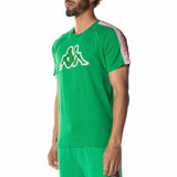 Kappa Logo Tape Davirec T Shirt (Green/Grey/Red) 331B8EW