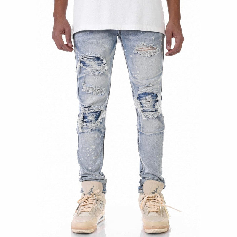 Kdnk Patched Ripped Jeans (Blue) KND4337
