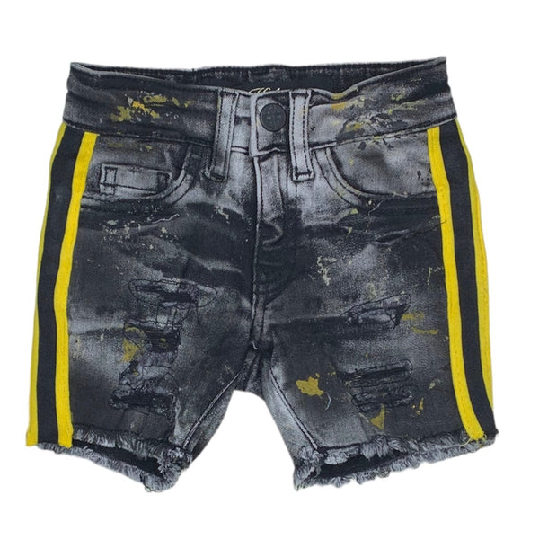 Kids Jordan Craig Summertime Striped Denim Shorts (Black) J3175SK