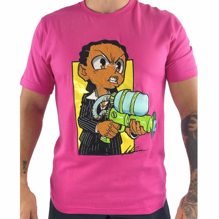 De Kryptic The Boondocks Say Hello To My Little Friend T Shirt (Pink) BD-KT-047