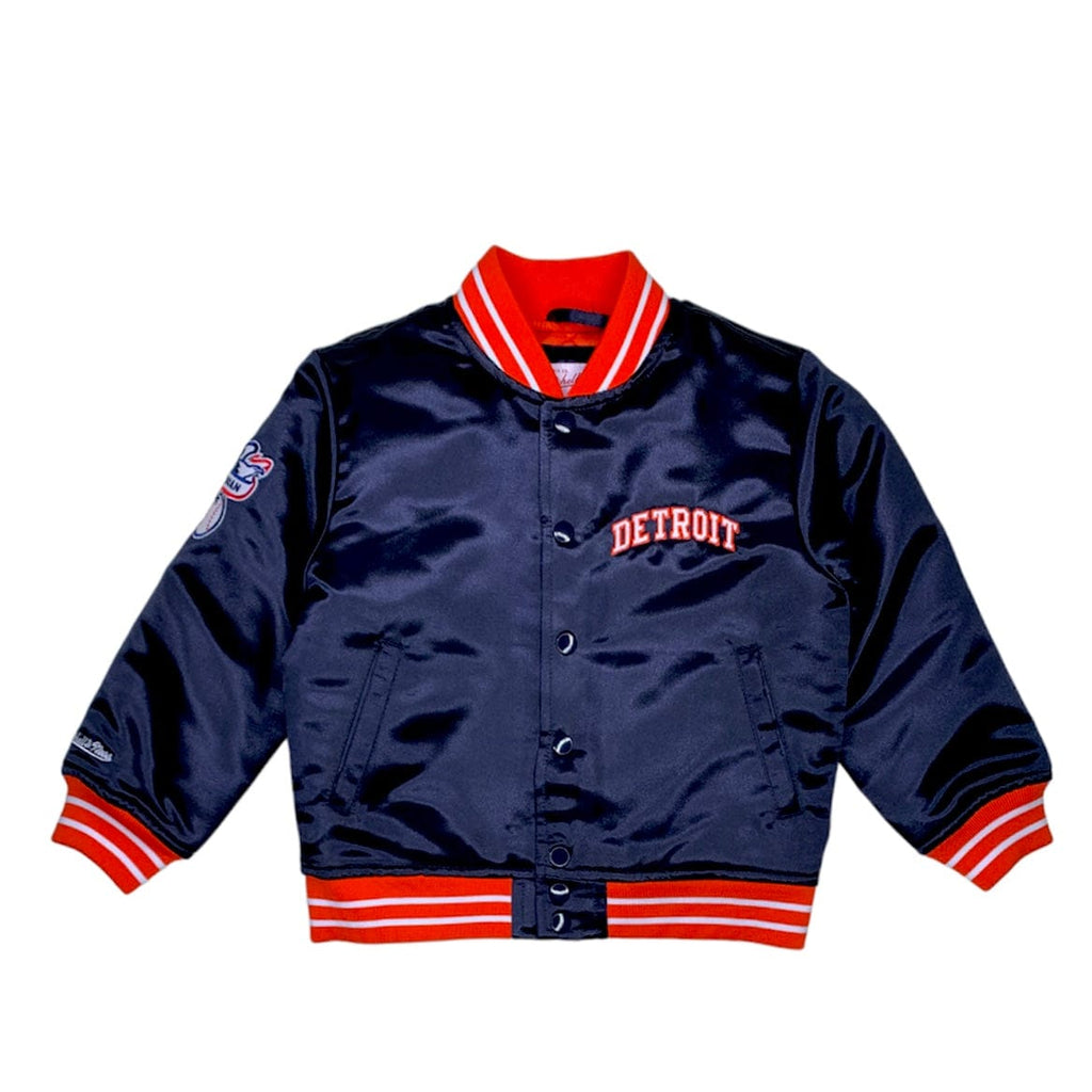 Mitchell & Ness Kids Jacket - Heavy Weight Satin - Detroit Tigers - Navy Blue - 9N3T1NALZ-DET 3T