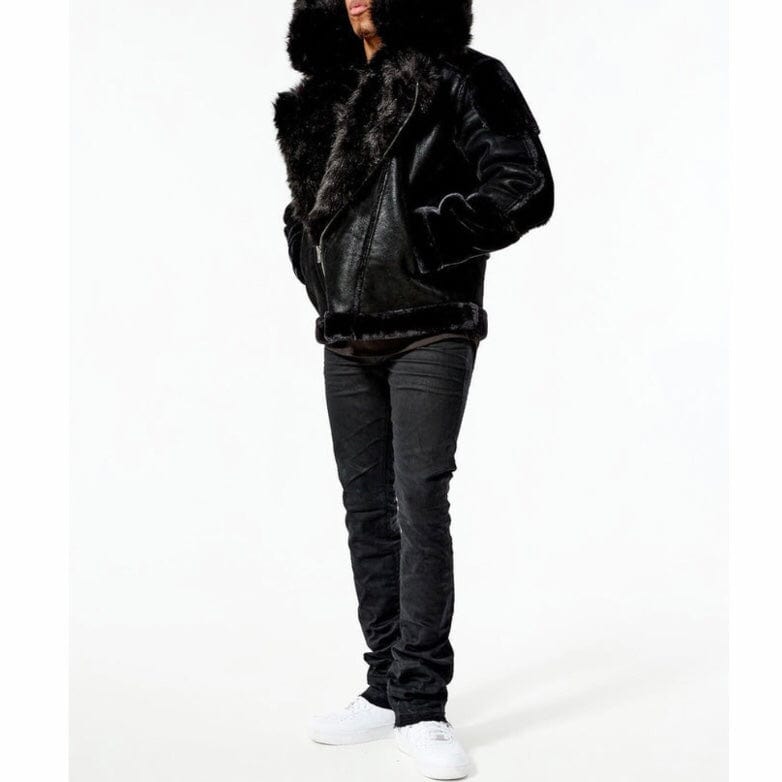 Jordan Craig El Jefe Shearling Moto Jacket (Black) 91590