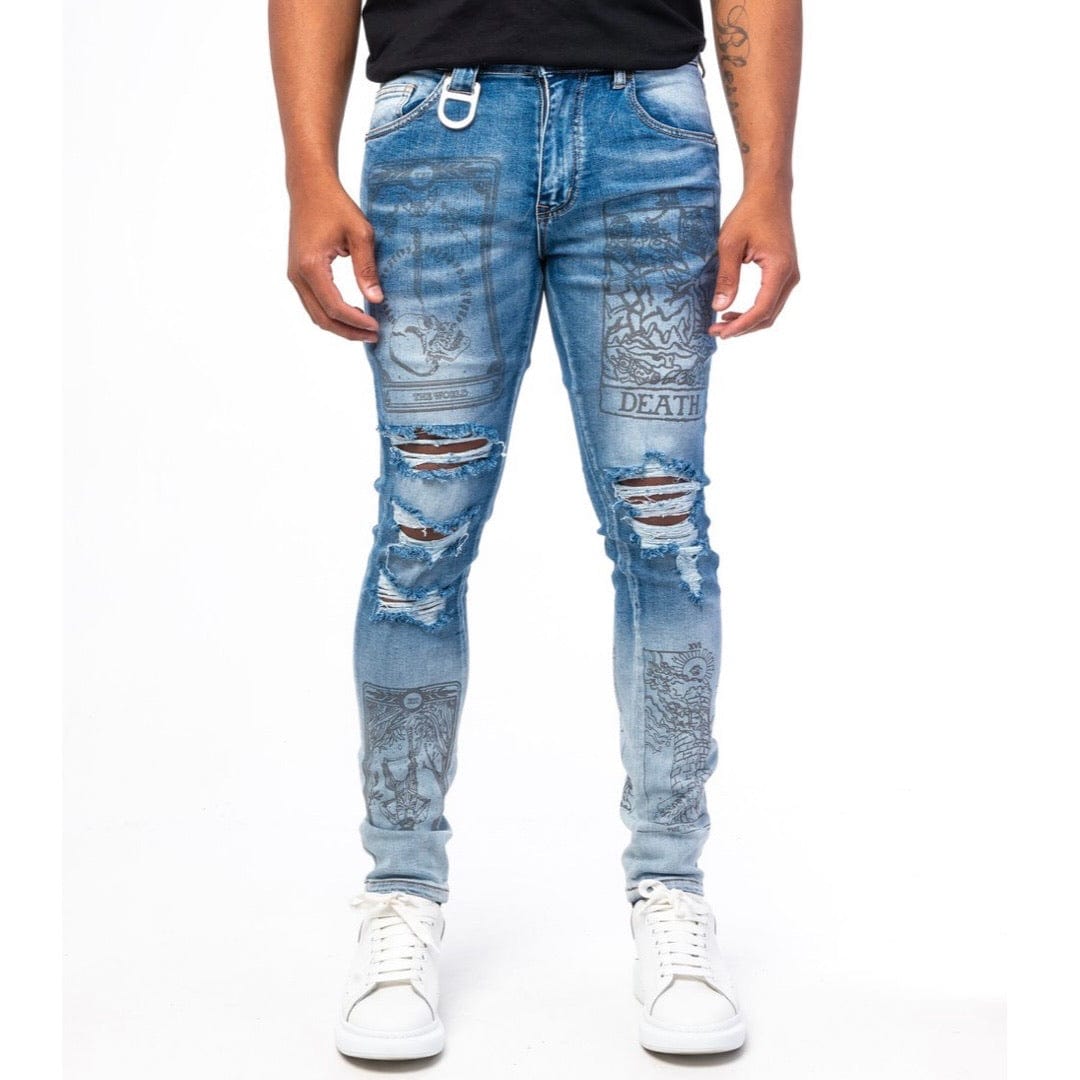 Gala Prophetic Printed Denim (Blue) - G6-20