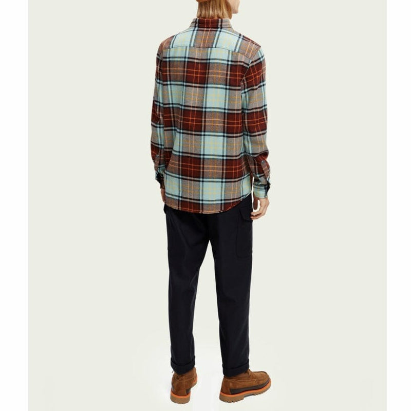 Scotch & Soda Regular Fit Checked Brushed Flannel Shirt (Combo B) 169063