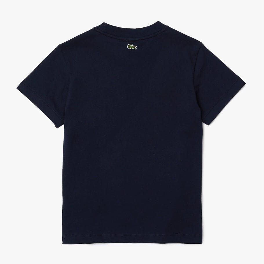 Lacoste Boys' Crew Neck Printed Crocodile Cotton T-shirt Navy TJ684751QRN