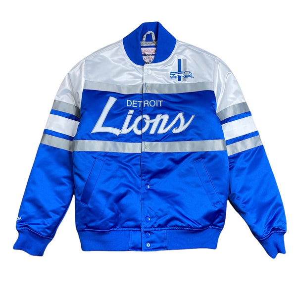 Mitchell & Ness Nfl Detroit Lions Special Heavyweight Satin Jacket (Blue/White)