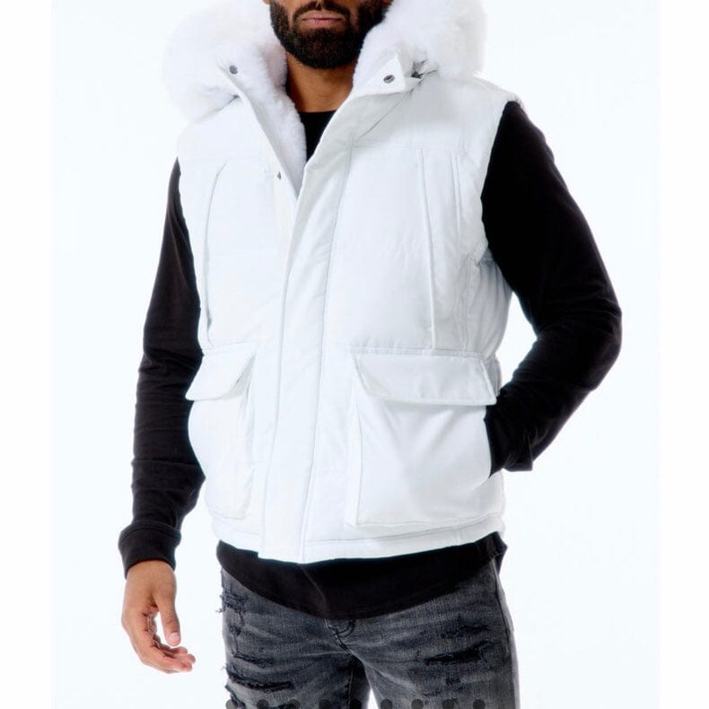 Jordan Craig Yukon Fur Lined Puffer Vest (White) 9371V