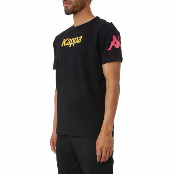 Kappa Authentic Paroo T Shirt (Black/Fuchsia-Blue/Yellow) 34155EW