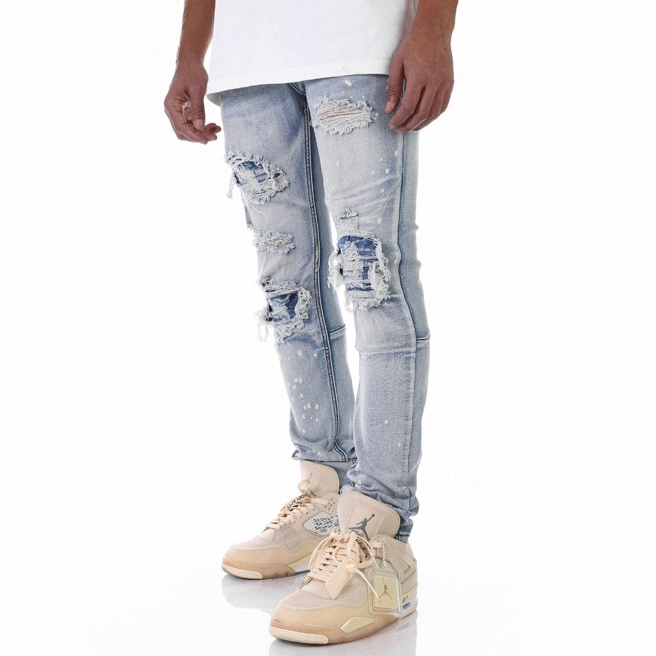 Kdnk Patched Ripped Jeans (Blue) KND4337