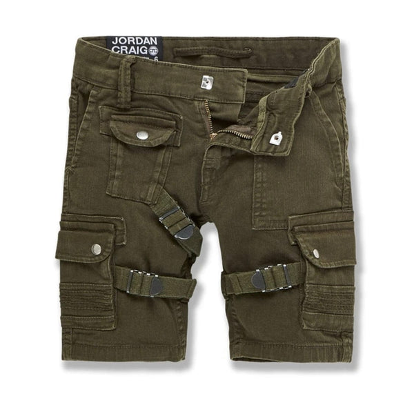 Boys Jordan Craig Cairo Cargo Shorts (Army Green) 4398B
