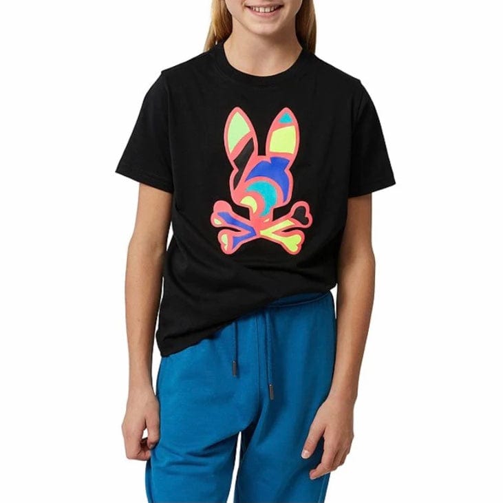 Kids Psycho Bunny Hilsboro Graphic Tee (Black) B0U112W1PC