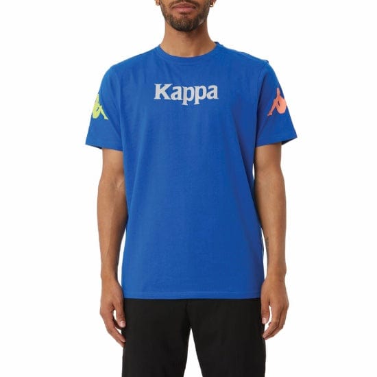 Kappa Authentic Paroo T Shirt (Blue/Lime-Orange/Grey) 34155EW