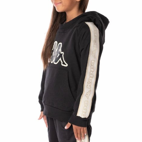 Kids Kappa Logo Tape Apet 2 Hoodie (Black/Beige) 311B7VW