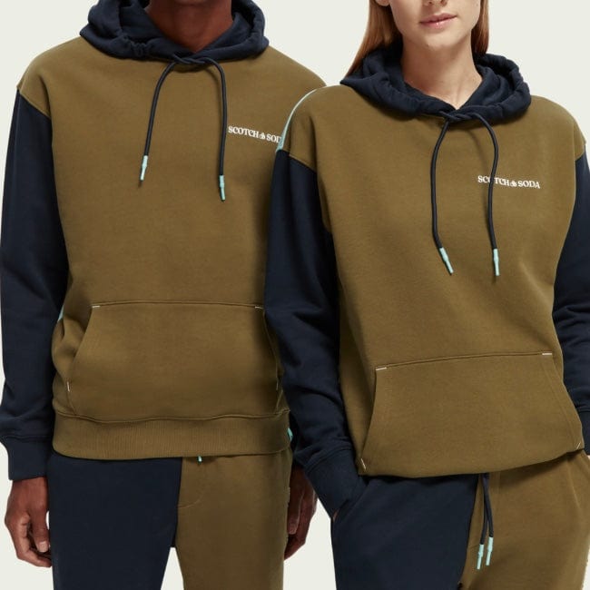 Scotch & Soda Unisex Organic Cotton Felpa Hoodie (Combo A) 172075