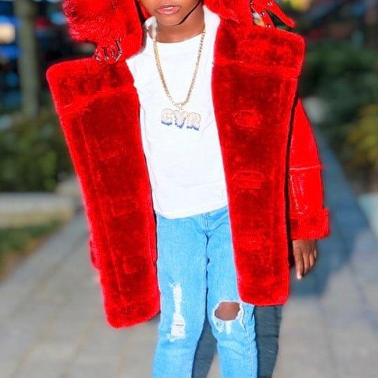 Kids Jordan Craig Denali Shearling Jacket (Red) 91540K