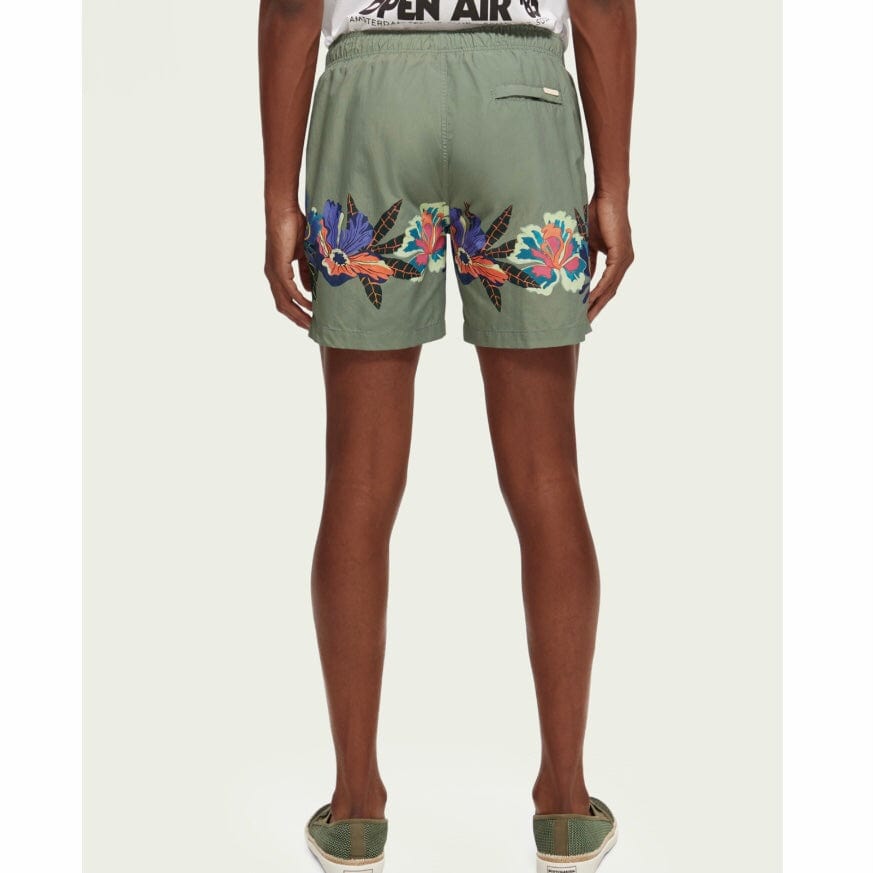 Scotch & Soda Printed Mid Length Swimshort (Green Print) 172424