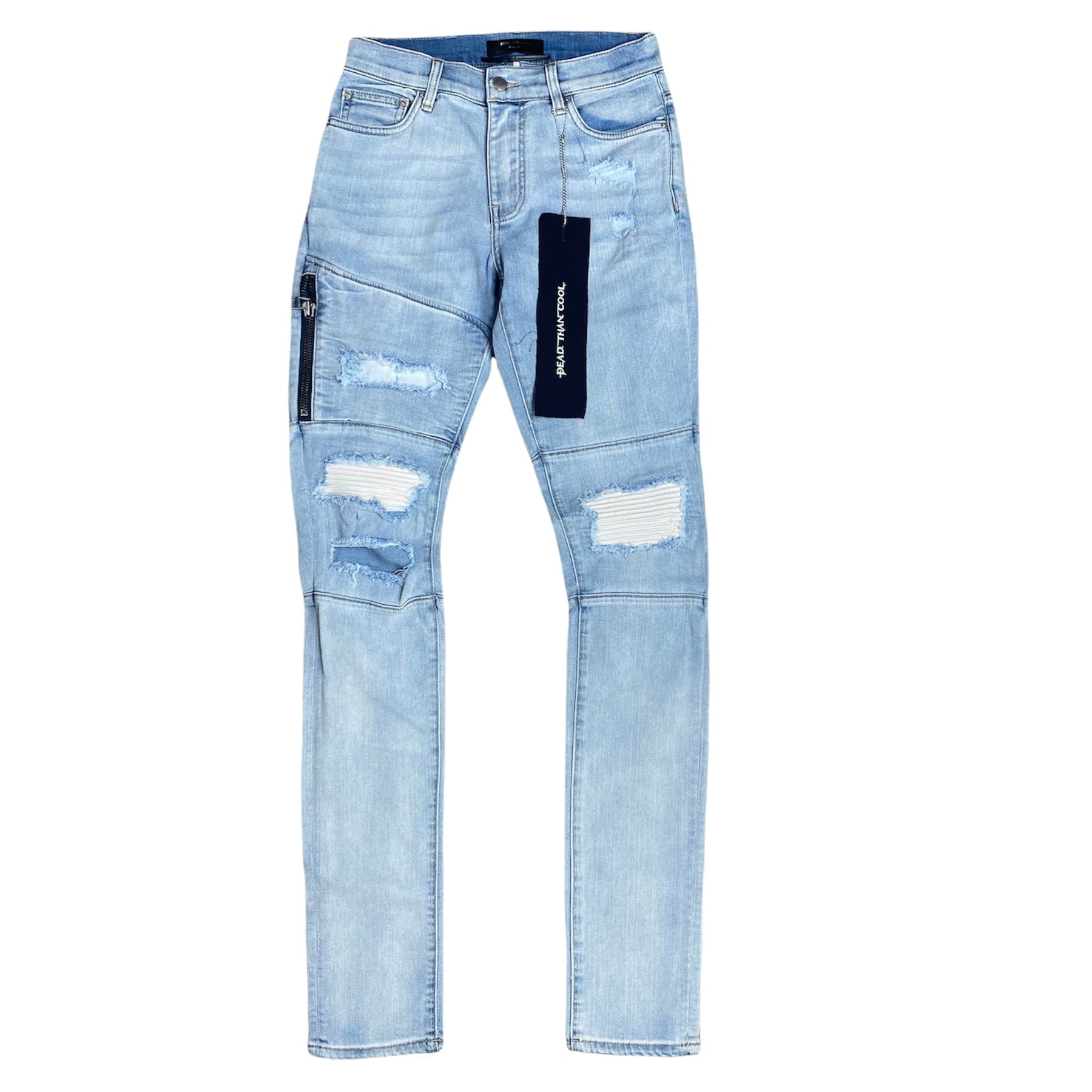 Dead Than Cool Moto Jean (Lt Blue) - JN234