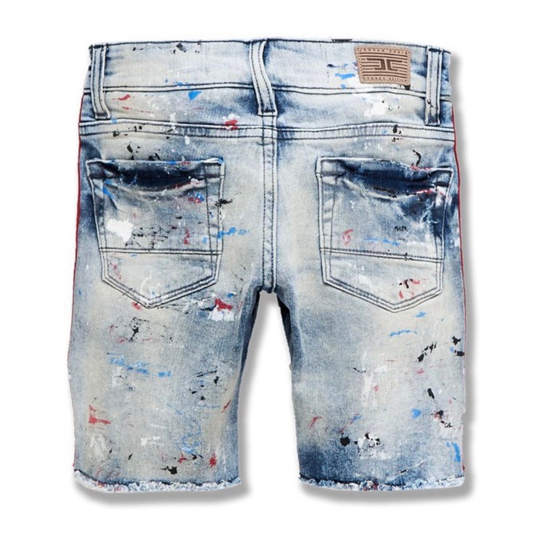 Kids Jordan Sparta Striped Denim Shorts (South Beach) J3168SK