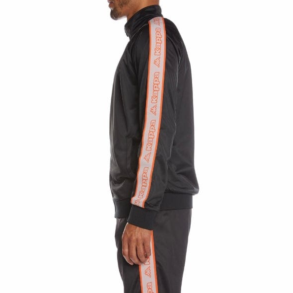 Kappa Logo Tape Artem 2 Track Jacket (Black/Grey-Orange/Green) 311B7TW