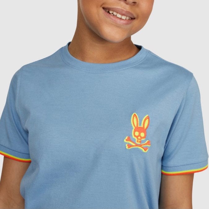 Kids Psycho Bunny Bennett Short Sleeve Tee (Glacial Blue) B0U417R1PC