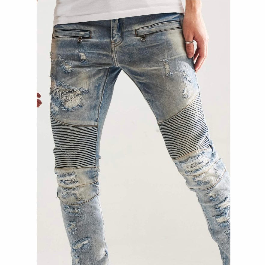 Embellish Lero Biker Denim Jean (Blue) EMBF121-115