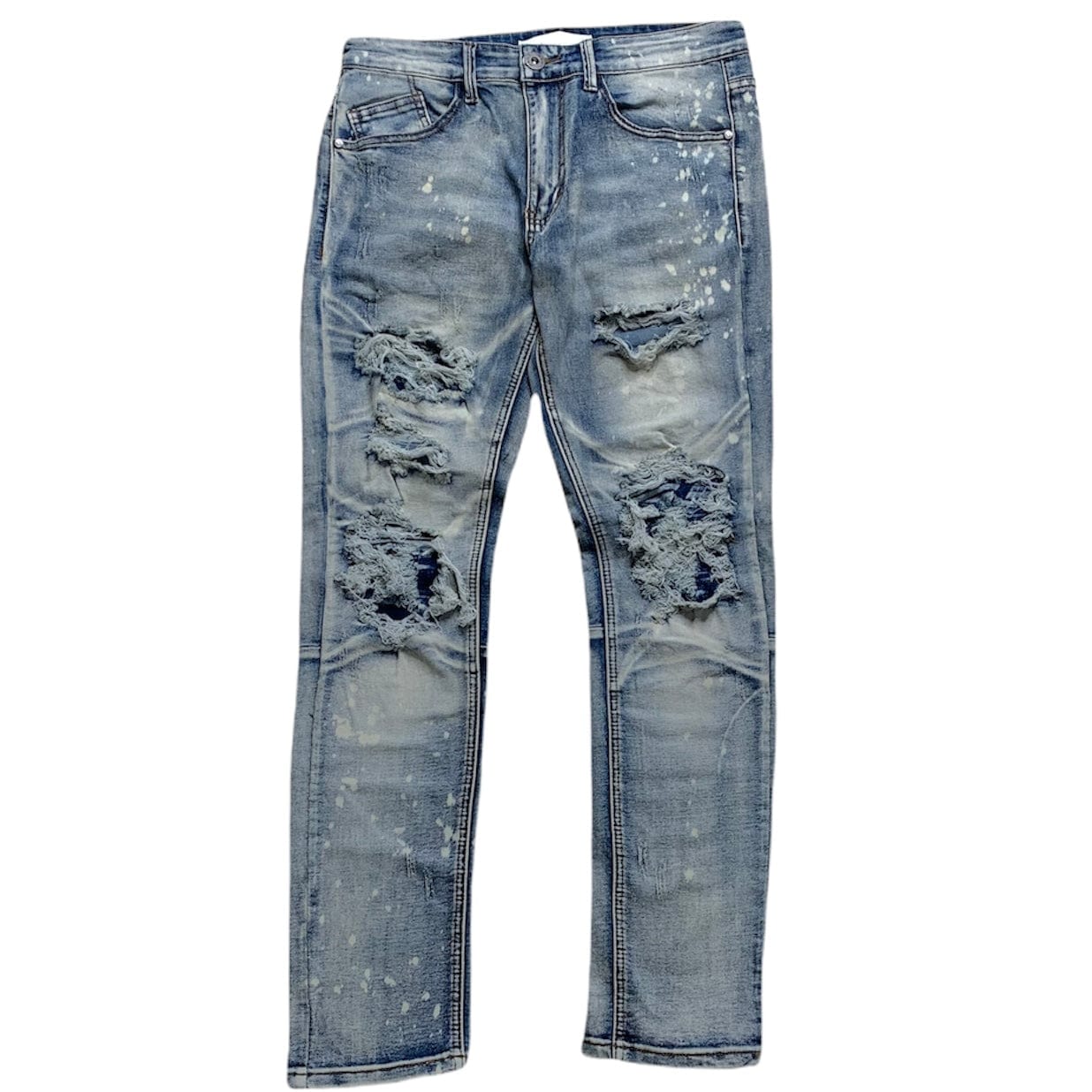 Kdnk Patched Ripped Jeans (Vintage Medium Blue) KND4337 – City Man USA